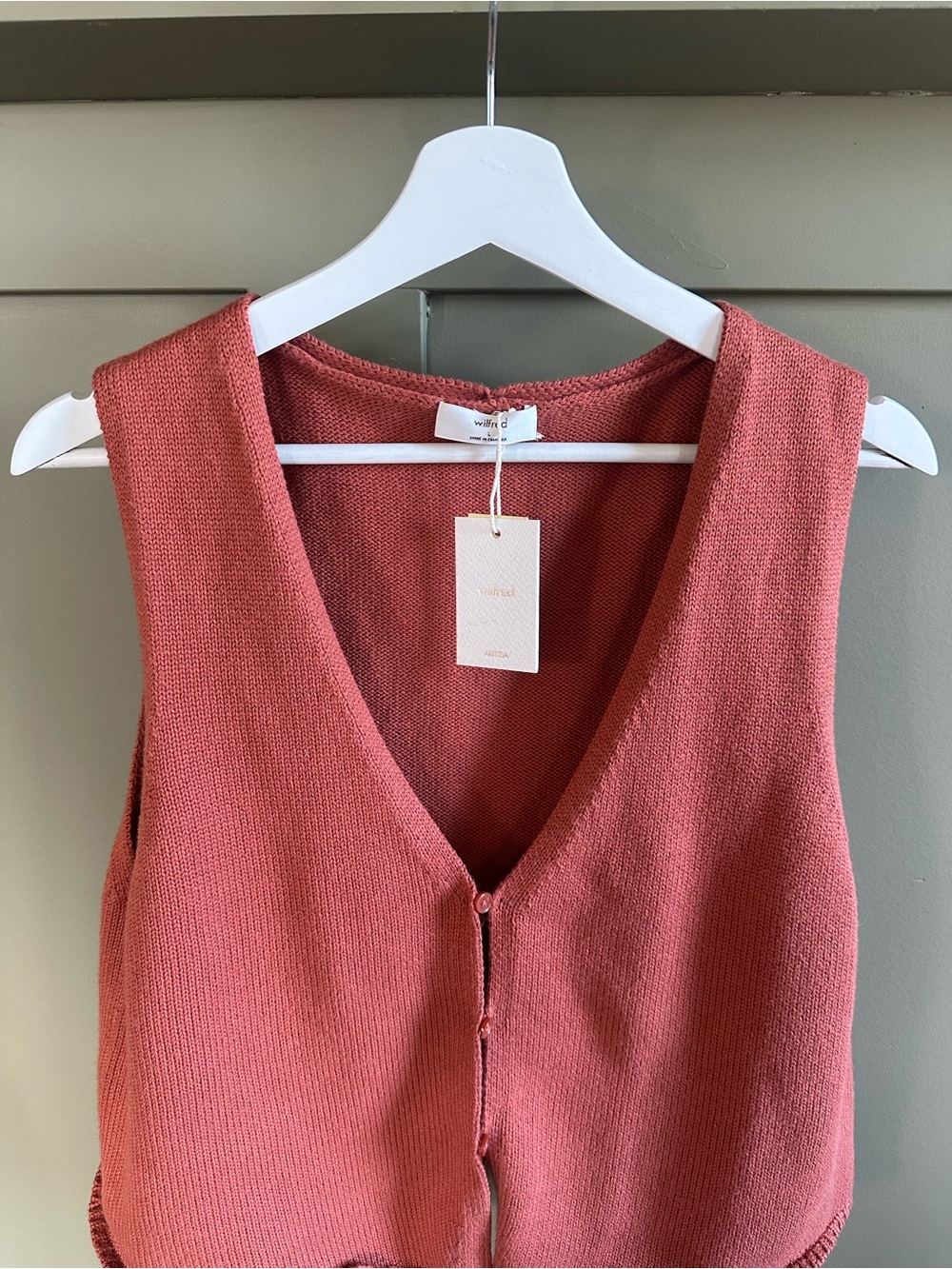 Aritzia Wilfred basque sweater vest terracotta - Picture 4 of 7